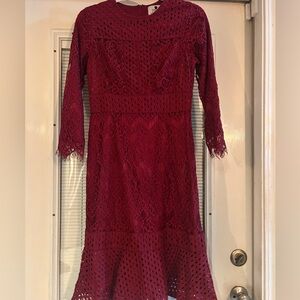 Elegant Lace Red Dress